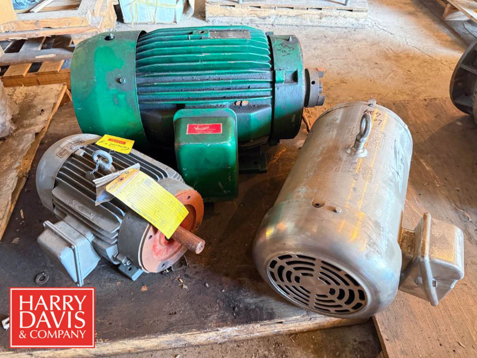 Motors: WEG 10 HP 3,450 RPM Motor, Baldor 20 HP 3,525 RPM Motor, Toshiba 50 HP 1,770 RPM Motor ( - Image 3 of 6