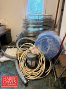 Desk, Assorted Hoses and Drying Racks