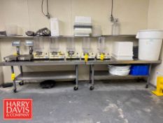 S/S Portable Tables: 82” x 30” (Contents Not Included) (Location: Charlestown, MA)