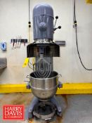 Hobart 80 qt Mixer, Model: M802, S/N: 11-421-363 with 3 HP Motor, 80 qt Bowl, Whisk and Cart (