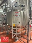 JBF 1,000 Gallon High Viscosity Jacketed Dome-Top, Cone-Bottom S/S Processor, S/N: 13145: Mounted on