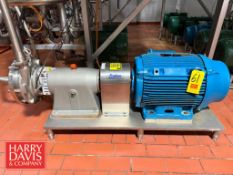 Fristam Positive Displacement Pump, Model: FM522-250 with 75 HP 3,555 RPM Motor: Mounted on S/S Base