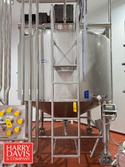 2019 JBF 2,500 Gallon High Viscosity Jacketed Dome-Top, Cone-Bottom S/S Processor, S/N: 19987 with