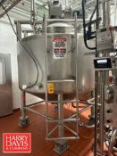 JBF 1,000 Gallon High Viscosity Jacketed Dome-Top, Cone-Bottom S/S Processor, S/N: 13344: Mounted on