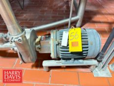 Fristam Centrifugal Pump, Model: FPX3541-205 with 5 HP 1,745 RPM Motor: Mounted on S/S Base