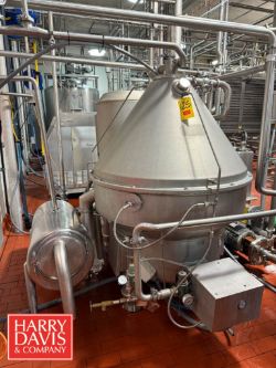 GEA Westfalia Separator, Model: KSE40, S/N: 1732-756 with Balance Tank, Fristam Centrifugal Pump,