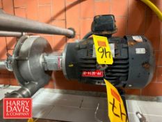 Fristam Centrifugal Pump, Model: FPX3551-250 with 7.5 HP 1,770 RPM Motor: Mounted on S/S Base