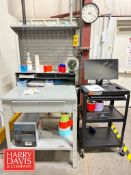 Aluminum Shop Desk with Zebra Printer, Model: ZT410, Portable Monitor Desk, Thinkeater Computer,