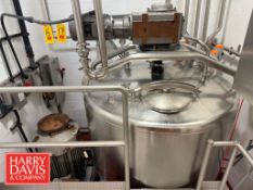 Breddo 500 Gallon Jacketed Dome-Top, Cone-Bottom S/S Likwifier with Vertical Agitation and Offset