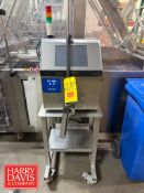 Hitachi Inkjet Printer, Model: RX2-BD16OW: Mounted on S/S Cart