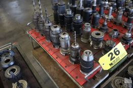 (7) ASSORTED CAT 40 TOOL HOLDERS WITH DRILL CHUCKS