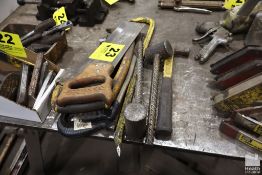 ASSORTED SAWS, PRY BAR AND HAMMERS