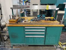 BT tool holders, Misc. Tool with Metal Frame Wood Top Workbench with Storage