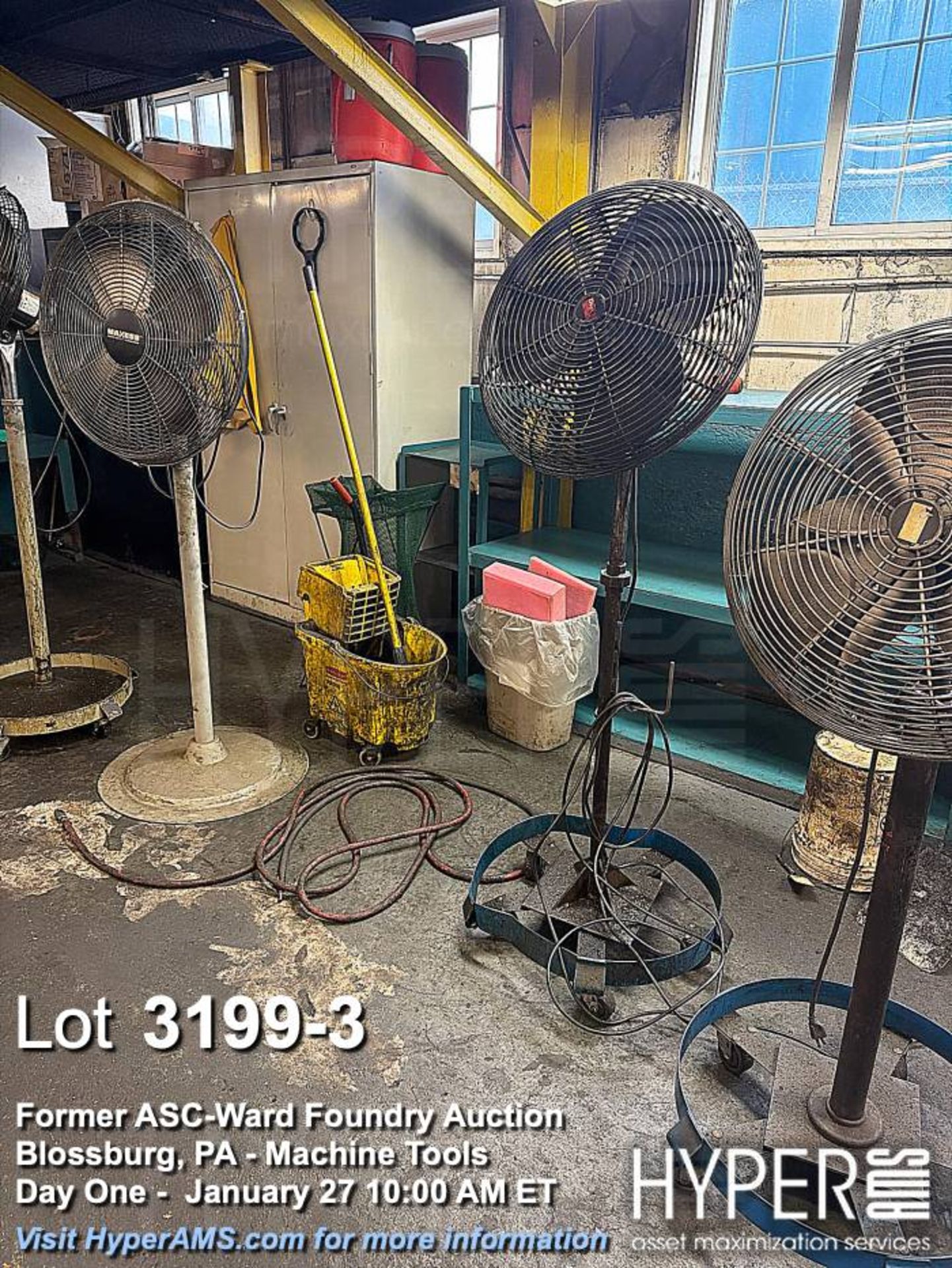 Lots Fans Lot (6) fans as photographed Type: Industrial Floor Fan, Electric, 120V ...
