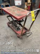 Heavy-Duty Red Hydraulic Lift Table, 770 lbs Capacity, 36"x18"