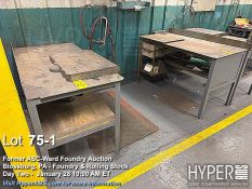 Set of (3) Industrial Metal Workbench/Table, 72"x30"x36", 2 Shelves, Metal Frame