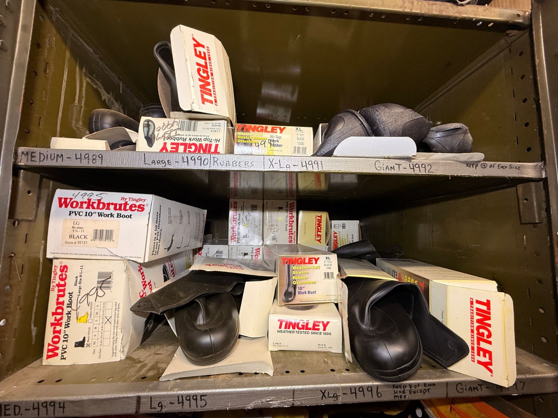 (1) Lot of (2) storage cabinets to include safety gloves, overalls ...