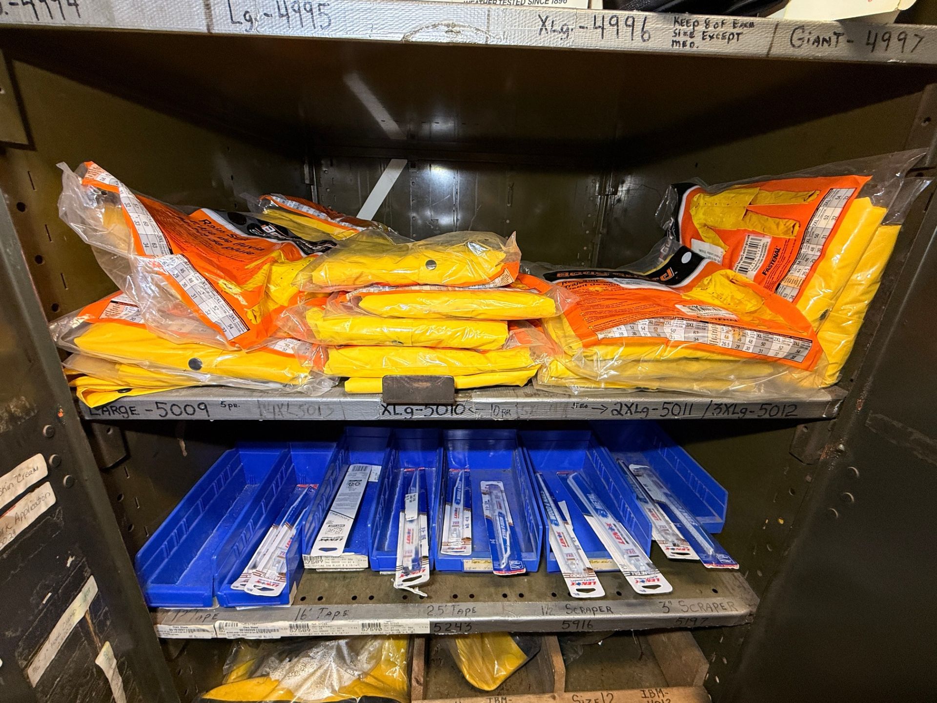 (1) Lot of (2) storage cabinets to include safety gloves, overalls ...