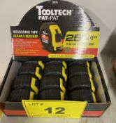 LOT OF (12) TOOLTECH 25' MEASURING TAPES