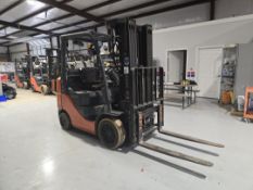 Toyota 8FGCU25 Forklift w/ Side Shift, 3 Stage Mast & Digital Speedometer; 3,500lb Capacity, 12,