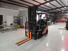Toyota 8FGCU25 Forklift w/ Side Shift, 3 Stage Mast & Digital Speedometer; 1,700lb Capacity, 11,