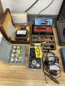 LOT Simco Electrostatic Locater, Refractometer, Tacometer, Hole Spotter Kit, Gages