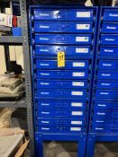 3 Fastenal 4 Drawer Cabinets with Socket Screws, Caps, Bolts, Et. Stacked