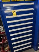 Fastenal 11 Drawer Parts Cabinet with Terminal Blocks, Relays, Sensors, Capacitors, Cable Master