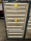 Stanley/Vidmar 11 Drawer Tool Cabinet with Reamers, Grinding Wheels, Etc.