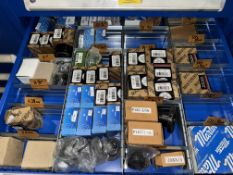 Asst. Bore Sprockets, Valves, Bushings in 3 Drawers