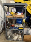 Asst. Strapping, Hose, Belts, Gears, Bushings, on Metal Shelves