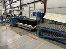 Rosenthal Sheeter Model WAS-6-HHZEAA-24, S/N 80769, with double deck roller conveyor, hydraulic lift