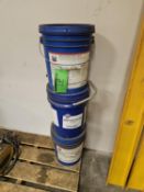 3 PAILS OF CHEVRON WAY OIL VISTAC IS068 AND FUCHS RENEP WAY LUBE 6805