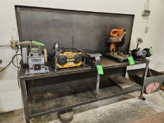 8 FT. STEEL WORK BENCH W/BENCH VISE