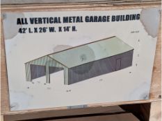 42' x 26' w/ All Vertical Metal Garage Building