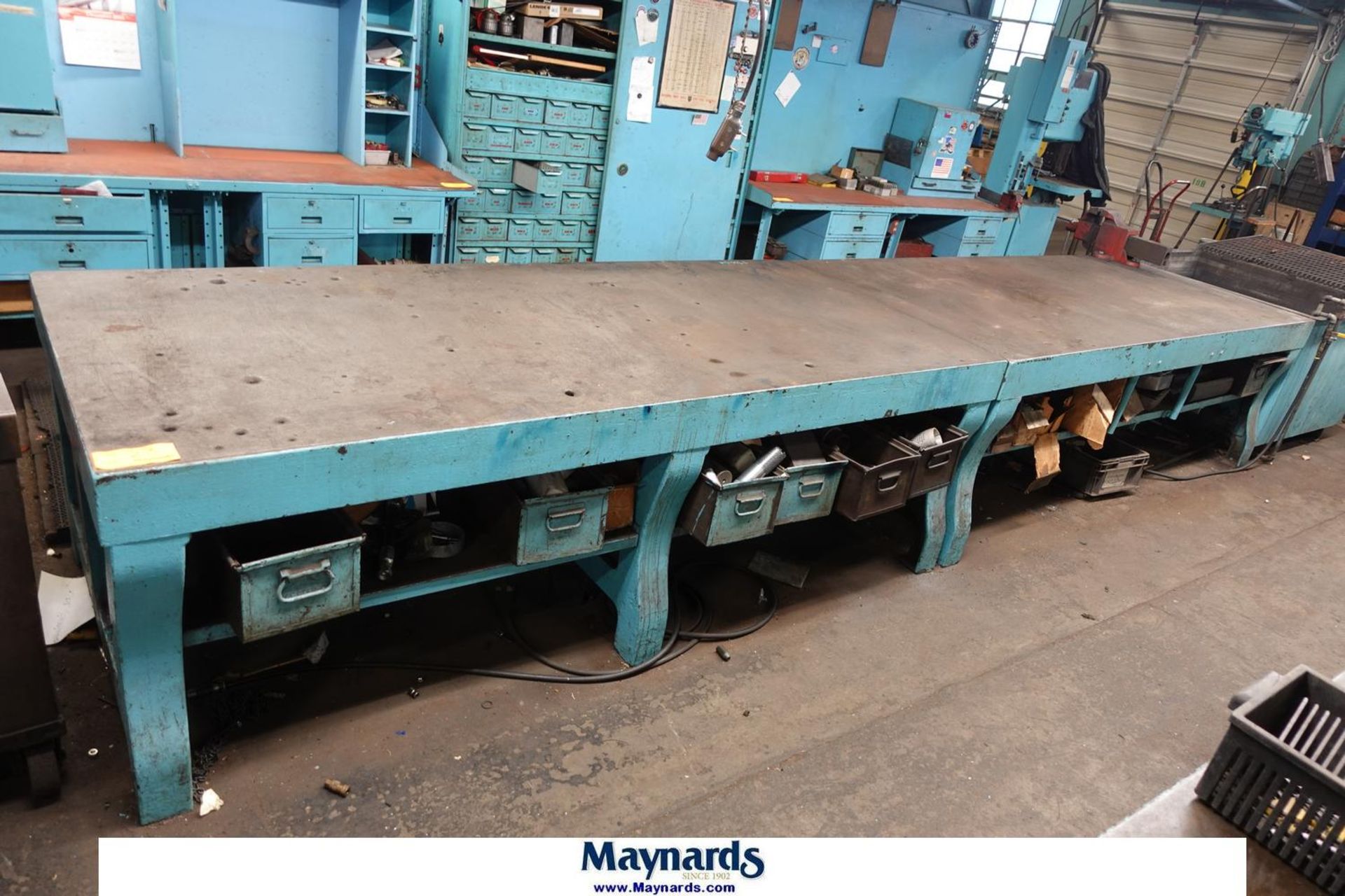 Lot (2) Heavy Duty Steel Layup Tables 47" X 108" X 34", 1 1/2" Thick ...