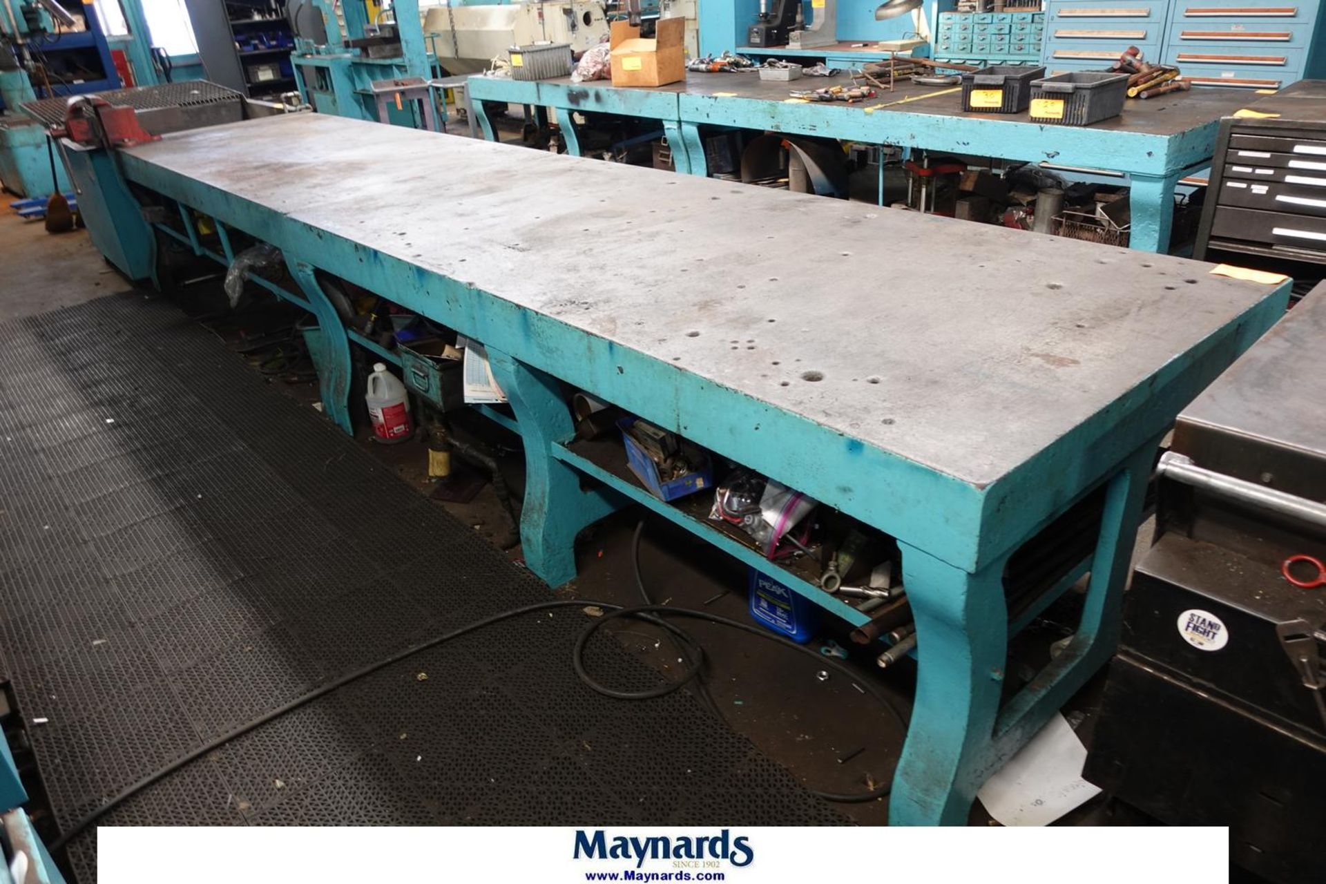 Lot (2) Heavy Duty Steel Layup Tables 47" X 108" X 34", 1 1/2" Thick ...