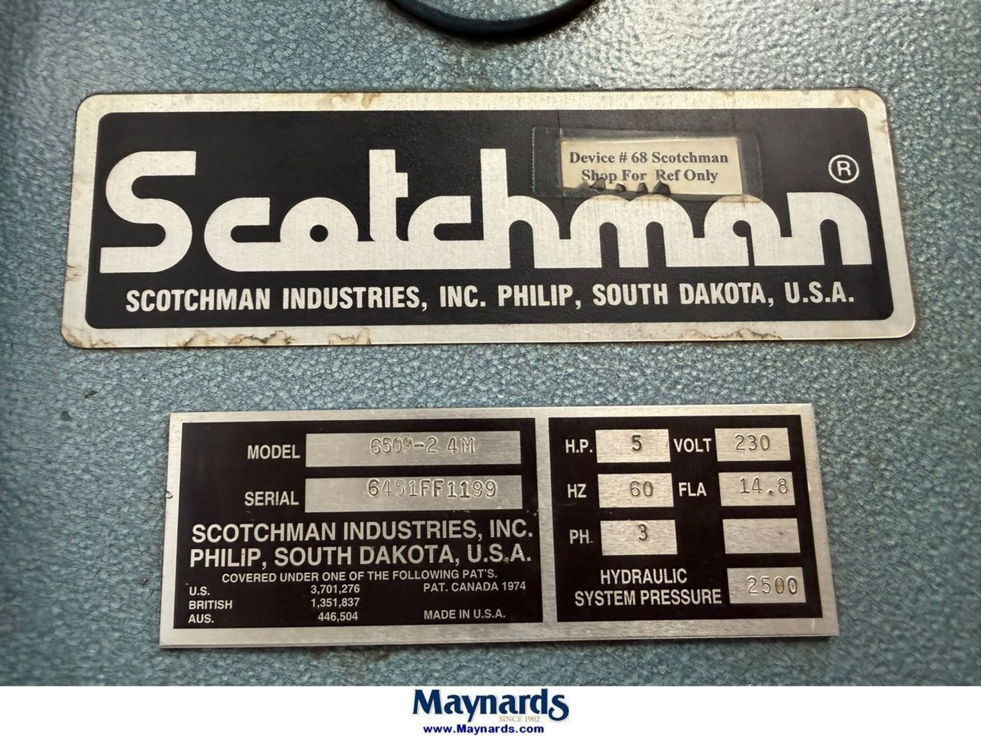 Scotchman ironworker: 65 tons.