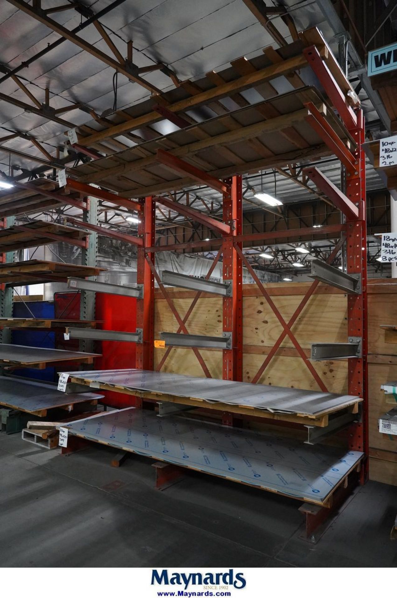 Crescent Factory Racking (1) Section of Cantilever Racking (18) Arms, and (3) Uprights, No ...