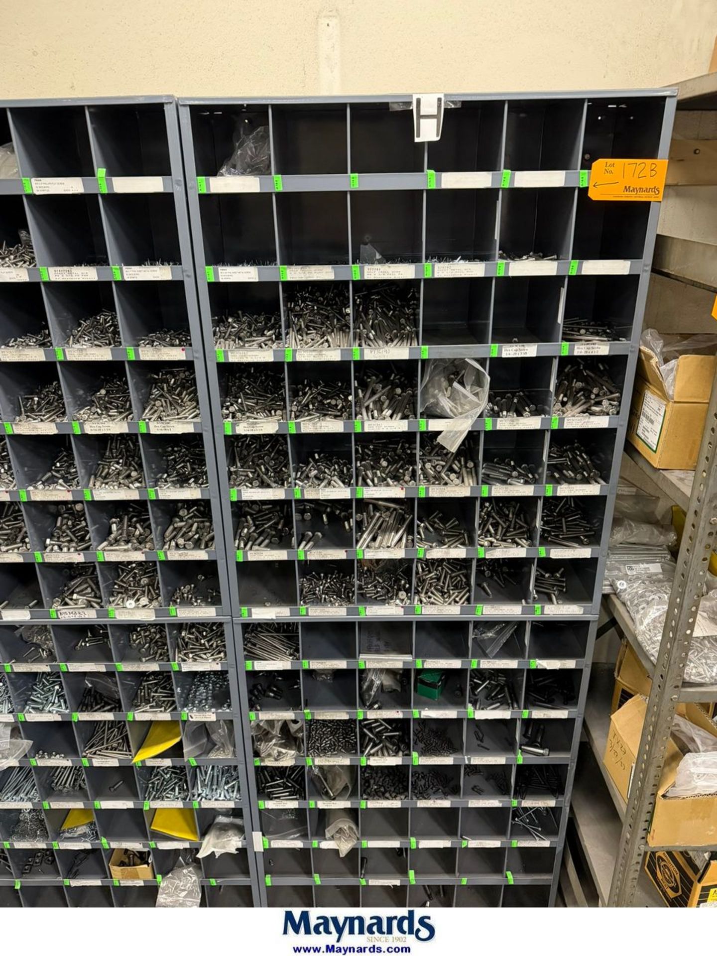 Fastners Storage Racks Lot of Various Fasteners w/ Storage Shelving