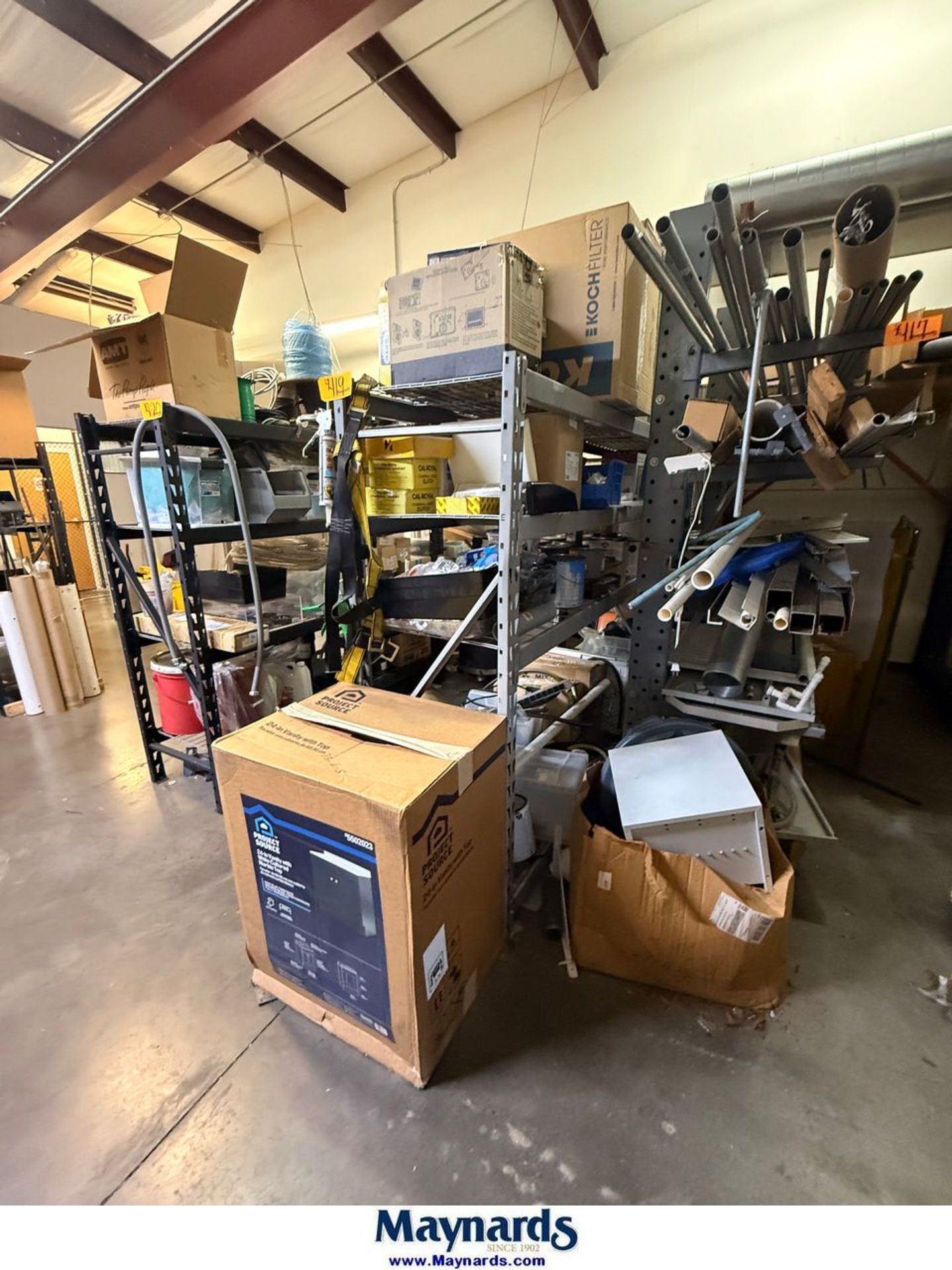 (1) Lot of (2) Storage racks To include maintenance supplies, filters ...