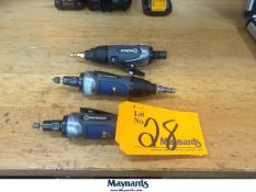 (1) Lot of (3) KOBALT 1/4'' Pneumatic rotary grinders