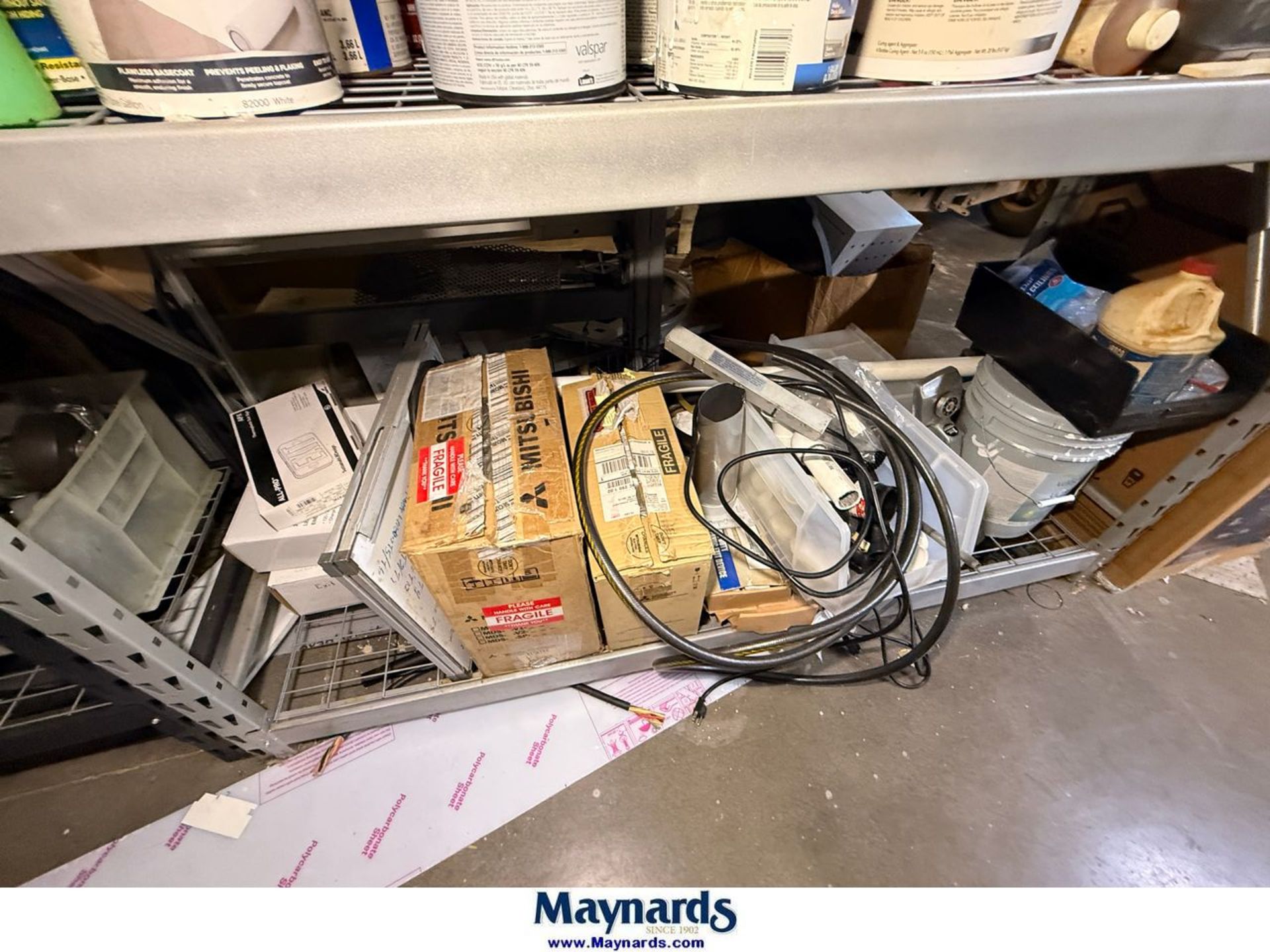 (1) Lot of (2) Storage racks To include maintenance supplies, filters ...