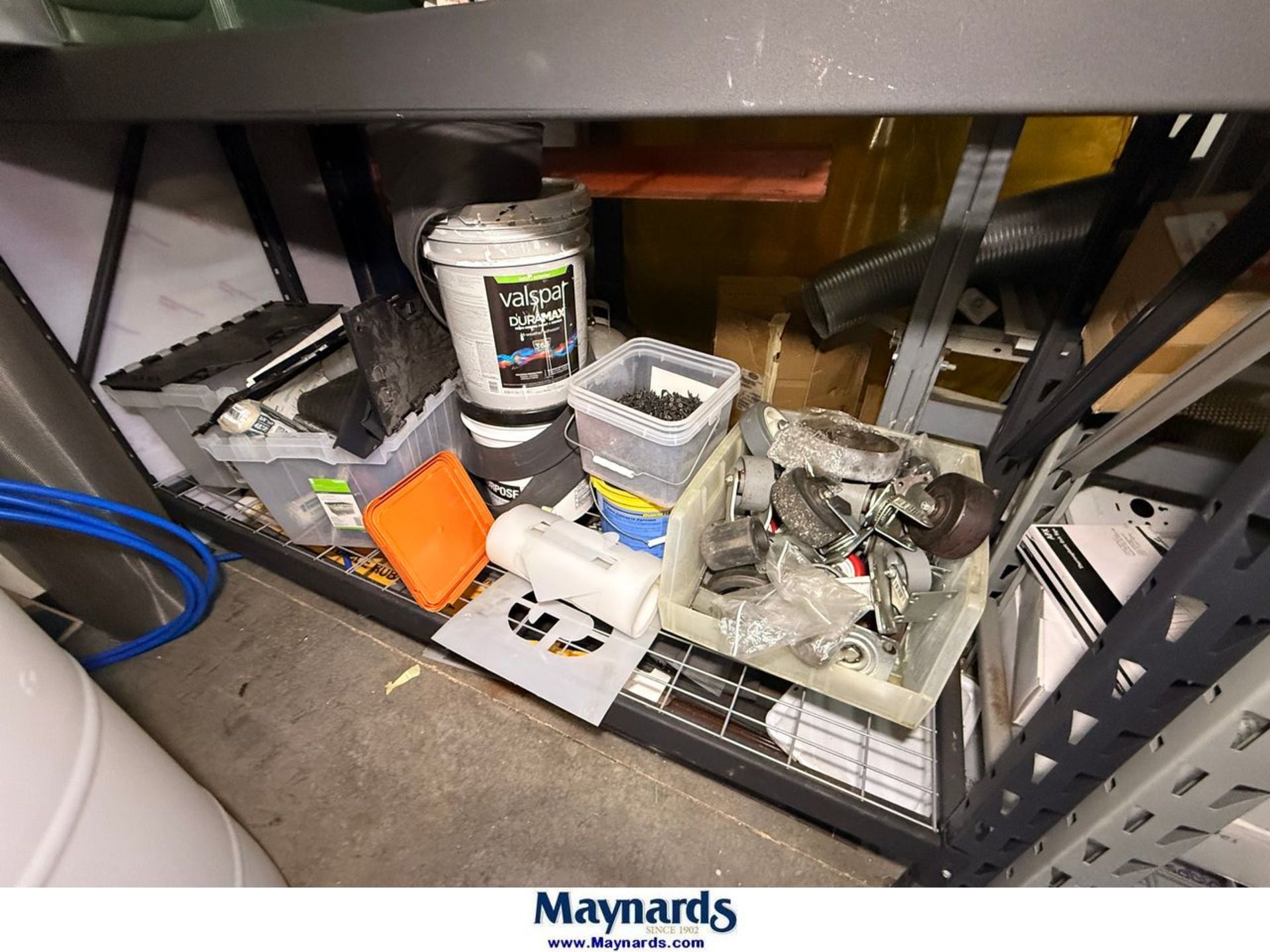 (1) Lot of (2) Storage racks To include maintenance supplies, filters ...
