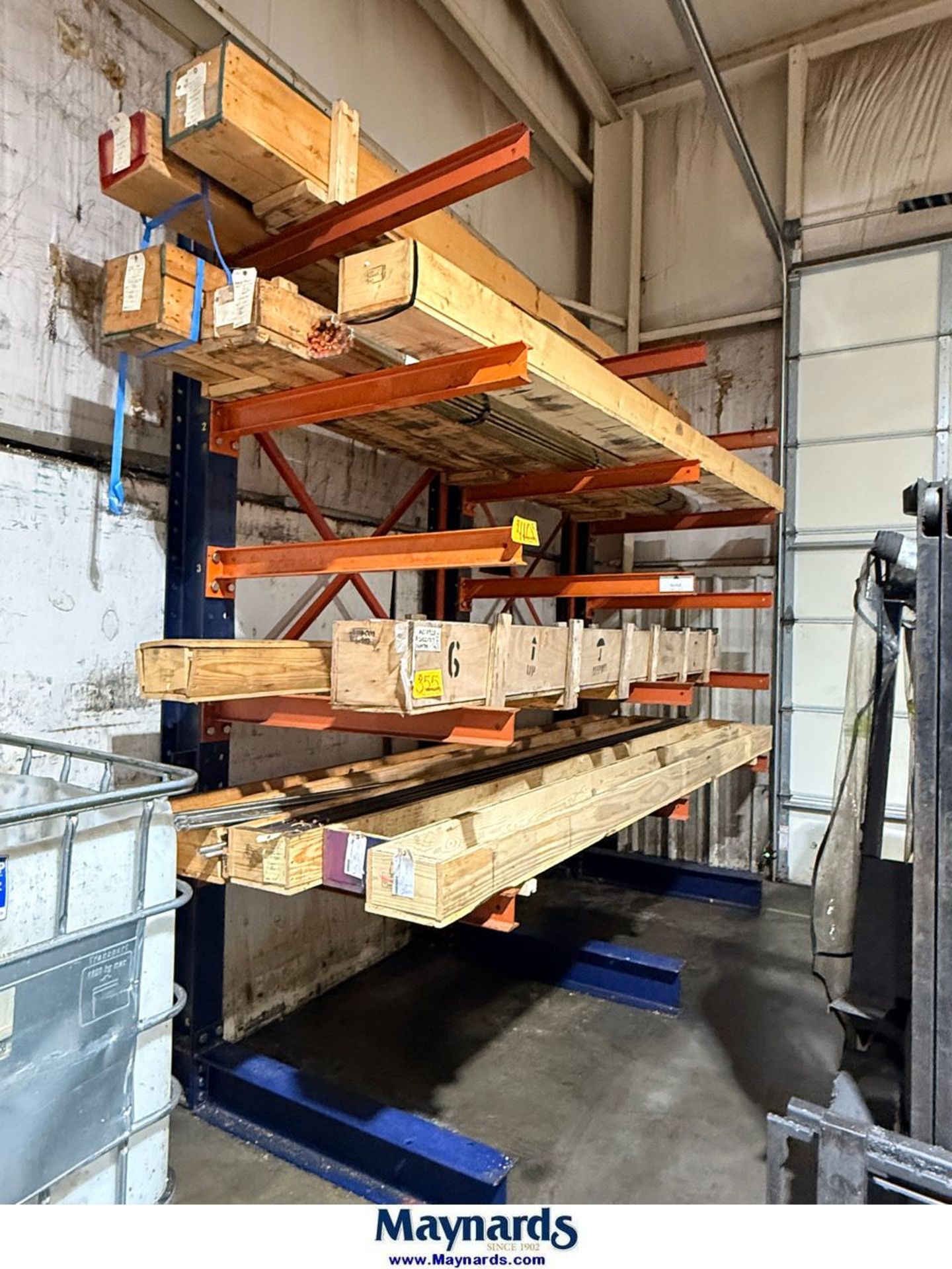 (1) single side Cantilever rack Approx. 12' H 48'' Arms (WITHOUT CONTENTS)