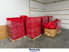 (9) Pallets of Akro-Mils 30240 Plastic Storage Bins (Red) [8" x 15" x 7" H]