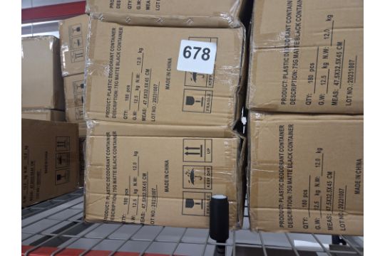 LOT OF 75G BLACK PLASTIC CONTAINERS