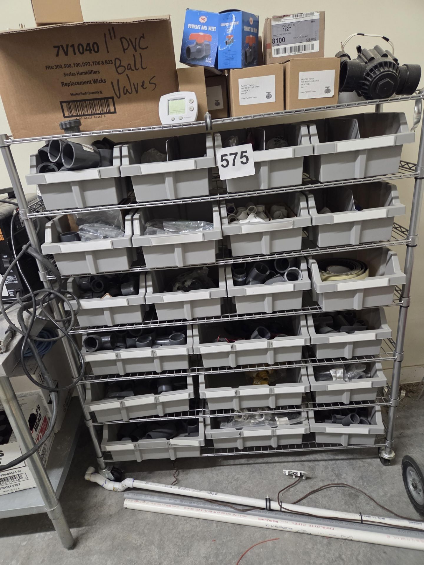 ULINE 6 TIER MESH RACK W/CONTENTS