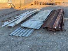 Lot: Approx. (10+/-) Steel Beams; Approx. (8+/-) Roof Sheets; Misc. Assortment Siding Material
