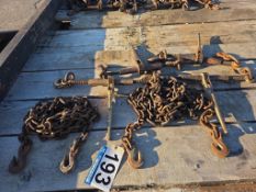Lot: (2) Heavy-Duty Load Chains and (4) Ratchet Binders